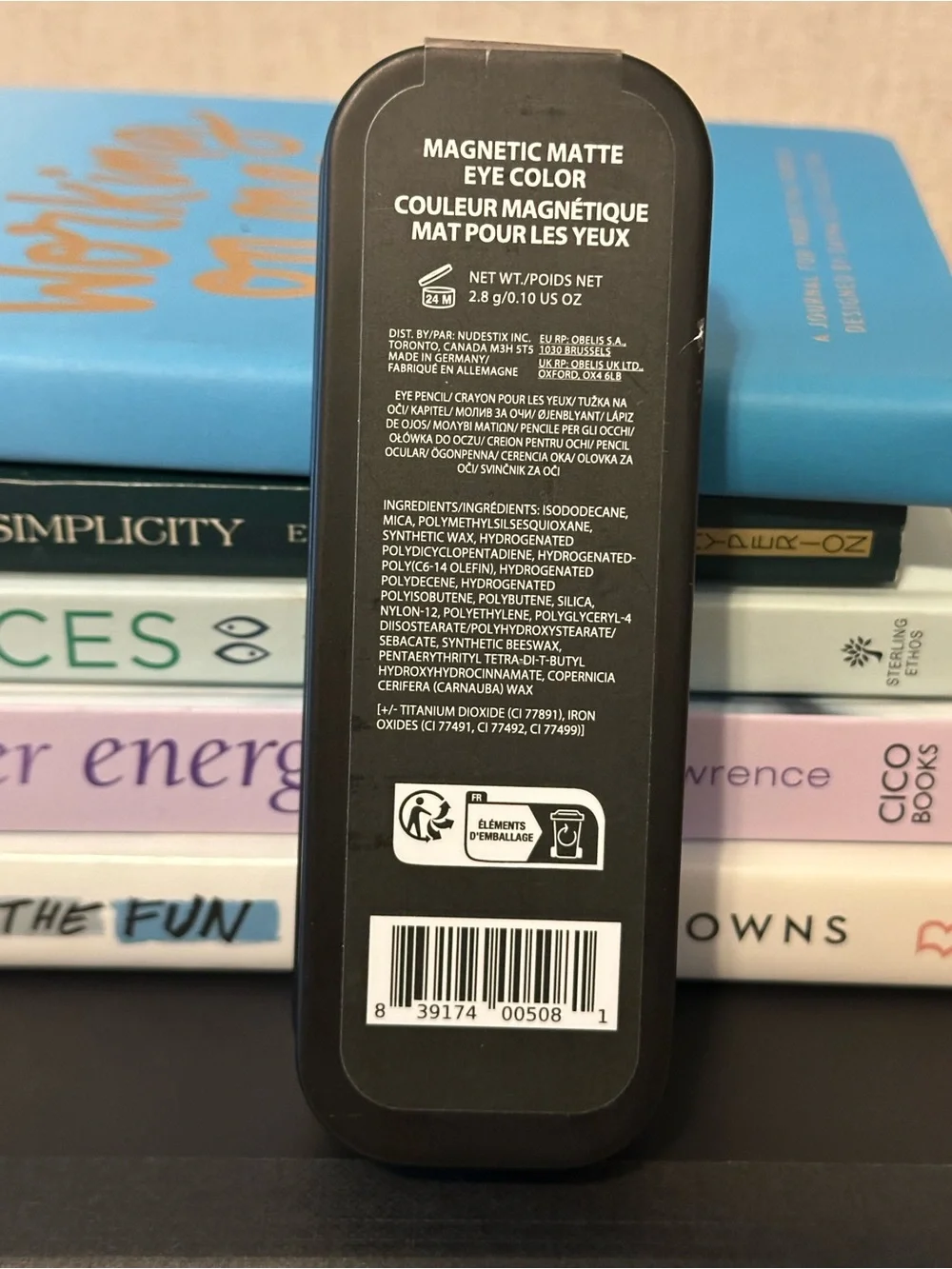 Nudestix Matte Eye Color Shade Slate with Makeup Pencil Sharpener